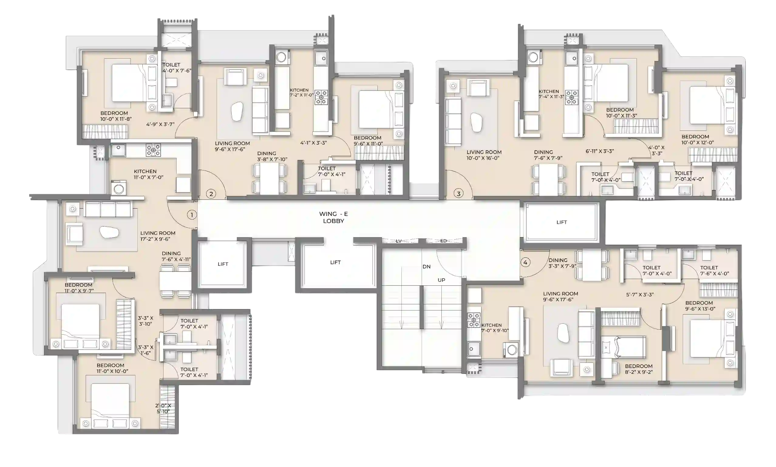2 BHK Floor Plan